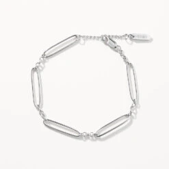 Wire Paperclip Chain Bracelet In Silver