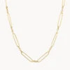 Wire Paperclip Chain Necklace In Gold