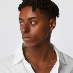 Wire Paperclip Chain Necklace In Gold -Fashion Accessories Store wire paperclip chain necklace in gold medley jewellery necklace 39144391639270