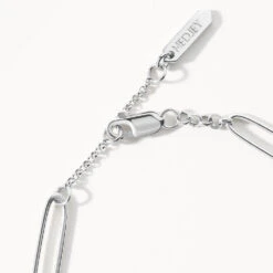 Wire Paperclip Chain Necklace In Silver -Fashion Accessories Store wire paperclip chain necklace in silver medley jewellery necklace 40480994132198